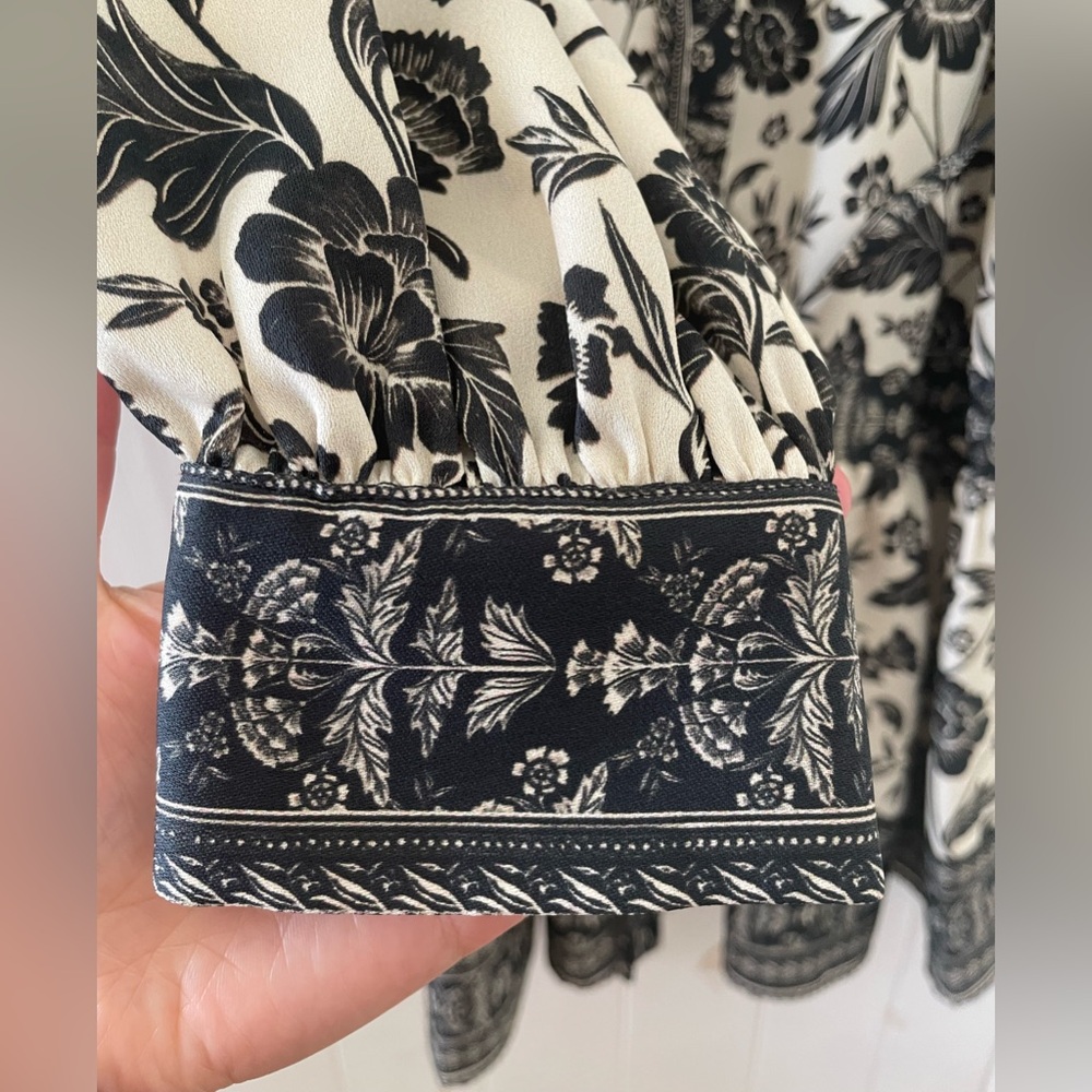 Alex Marie Women’s Black And White Floral Belted Dress Size 10 - Picture 8 of 8